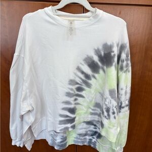 Electric & Rose white, green, blue tie dye sweatshirt.